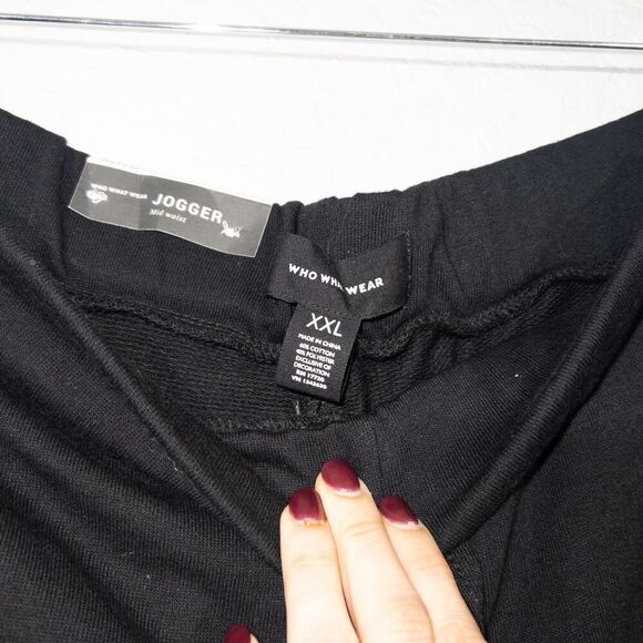 NWT WhoWhatWear Black Mid Waist Joggers Size XXL - Picture 6 of 7